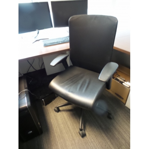 Allsteel Black Mesh Back Leather Rolling Task Chair Allsold.ca Buy